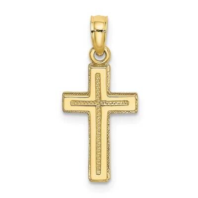 2-D Polished Textured Cross Charm 10k Gold 10K8351, MPN: 10K8351,
