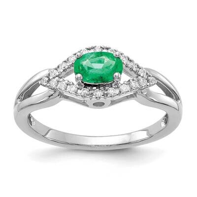 Emerald Ring 14k White Gold Diamond RM5760-EM-013-WA, MPN: RM5760-EM-013-WA, 883957425306
