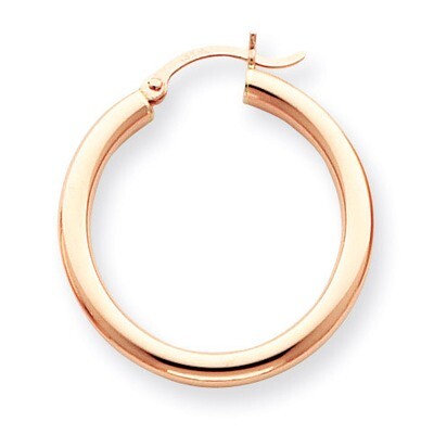 3mm Hoop Earrings 14k Rose Gold T1006, MPN: T1006, 883957285986