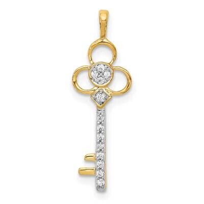 Club Key Pendant 14k Gold Diamond PM4944-008-YA, MPN: PM4944-008-YA, 883957512907