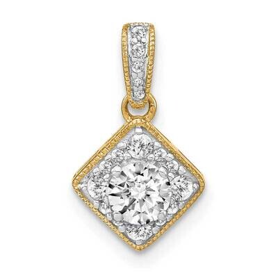 Si1/Si2, G H I, Complete Square Vintage Pendant 14k Gold Lab Grown Diamond PM7980-050-YLG, MPN: PM7…