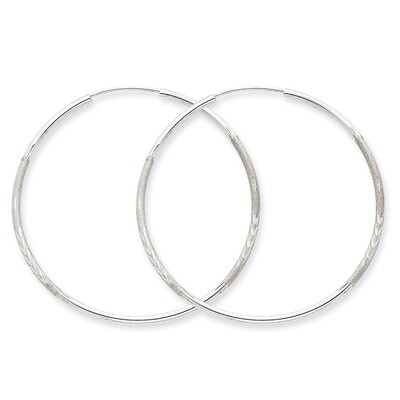 1.5mm Diamond-cut Endless Hoop Earrings 14k White Gold XY1193, MPN: XY1193, 883957299785