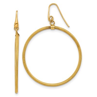 Leslie&#39;s Dangle Earrings 14k Gold Polished &amp; Textured HB-LE1633, MPN: LE1633, 191101759239