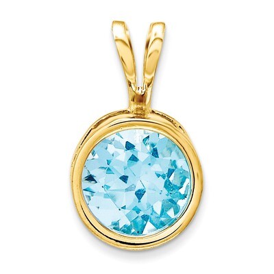 6mm Blue Topaz bezel pendant 14k Gold XP301BT, MPN: XP301BT, 883957233239