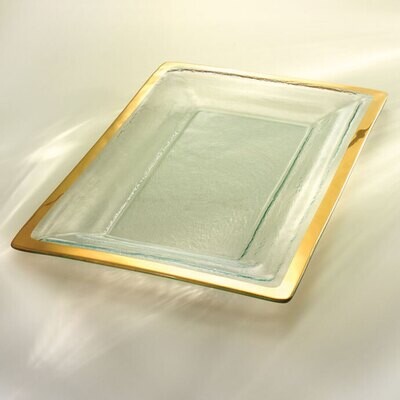 Annieglass Gold Roman Antique Buffet Server 18 3/4 x 12 1/4 Inch, MPN: G213, UPC:
