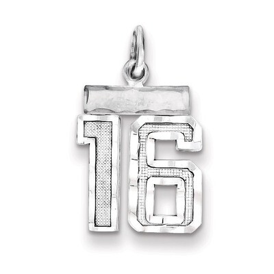 Number 16 Charm Sterling Silver QSN16, MPN: QSN16, 883957120423