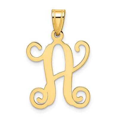 Initial Letter A Pendant 14k Gold Casted High Polished XNA518Y/A, MPN: XNA518Y/A,