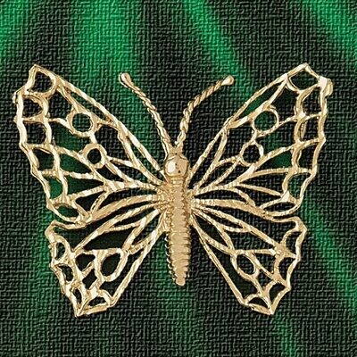 Dazzlers Jewelry Butterfly Pendant Necklace Charm Bracelet in Yellow, White or Rose Gold 3085, MPN:…