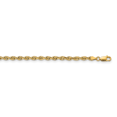 20 Inch 3.25mm Silky Rope Chain 14k Yellow Gold SKR025-20, MPN: SKR025-20, 191101858086