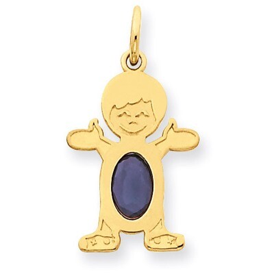 Boy 6x4 Oval Genuine Sapphire-September 14k Gold XCK27, MPN: XCK27, 883957294889
