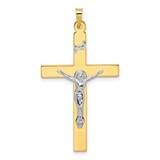 Solid Inri Crucifix Pendant 14k Two-Tone Gold XR2072, MPN: XR2072,