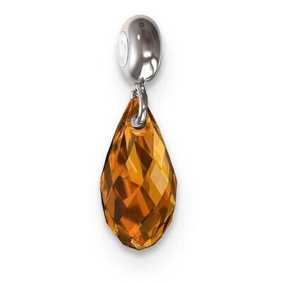 Memi Nov Teardrop Swarovski Crystal Charm Sterling Silver Rhodium-plated ME151NOV-SS, MPN: ME151NOV…