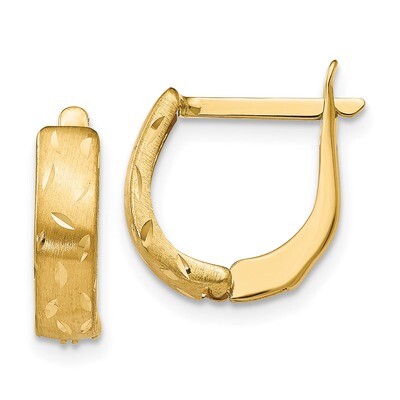 Leslie&#39;s Brushed Diamond-cut Hoop Earrings 14k Gold Polished HB-LE1317, MPN: LE1317, 191101758300