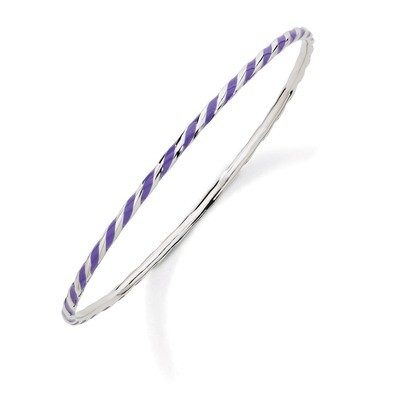 Twisted Purple Enamel Bangle Sterling Silver QSK1020, MPN: QSK1020, 886774647579