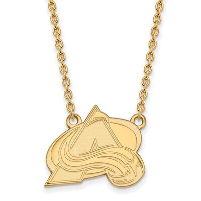 Colorado Avalanche Large Pendant with Chain Necklace 10k Yellow Gold 1Y014AVA-18, MPN: 1Y014AVA-18,…