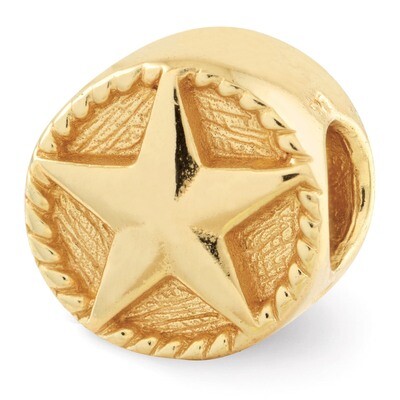 Gold-plated Star Bead - Sterling Silver QRS1436GP, MPN: QRS1436GP, 883957680767