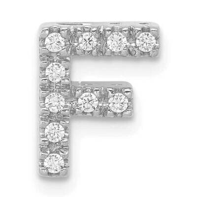 Initial F Charm 14k White Gold Diamond PM5221F-010-WA, MPN: PM5221F-010-WA, 883957214009