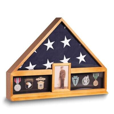 Handcrafted military flag and medal display case with 4 x 6 picture f GM24204, MPN: GM24204, 797140…