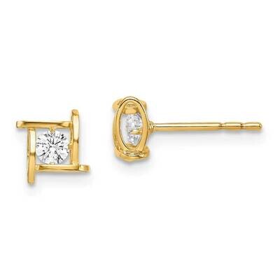 Square Post Earrings 14k Gold CZ Diamond SE2994 by Madi K, MPN: SE2994, 191101902277