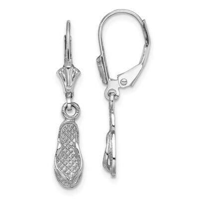 Flip Flop Leverback Earrings 14k White Gold TF1795W, MPN: TF1795W, 637218175574