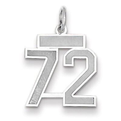 Number 72 Charm Small Satin 14k white Gold WSS72, MPN: WSS72, 883957072319
