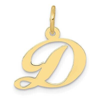 Fancy Script Initial D Charm 10k Gold Small 10YC650D, MPN: 10YC650D,
