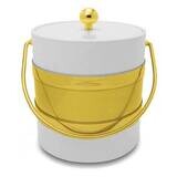 White with Gold-tone Band Doublewall Insulated 3qt. Ice Bucket GM23700, MPN: GM23700, 37533439014