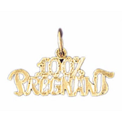Dazzlers Jewelry 100% Pregnant Pendant Necklace Charm Bracelet in Yellow, White or Rose Gold 10683,…