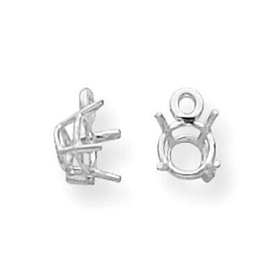 Round 4-Prong Dangle 5.2mm Earring Component 14k White Gold WG855, MPN: WG855,