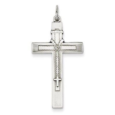 Rosary Cross Pendant Sterling Silver Antiqued QC5856, MPN: QC5856, 886774111742