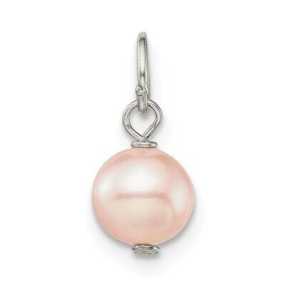 6mm Pink Freshwater Cultured Pearl Charm Sterling Silver SS4962P, MPN: SS4962P,