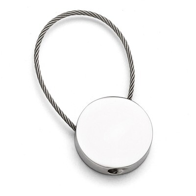 Polished Cable Circle Key Ring - Stainless Steel SRK132 by Chisel, MPN: SRK132, 191101390470