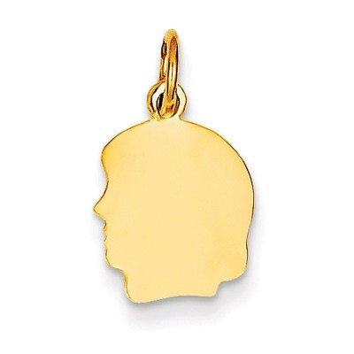 Plain Small .011 Gauge Facing Left Engravable Girl Head Charm 14k Gold XM107/11, MPN: XM107/11, 883…