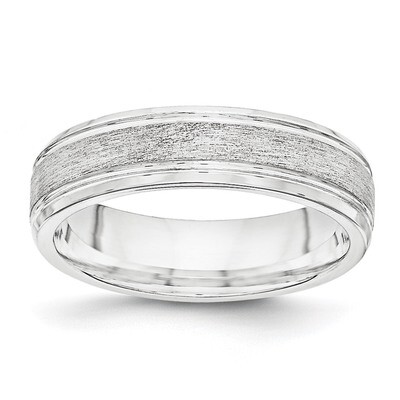 6mm Brushed Fancy Band Sterling Silver QWB109B Engravable, MPN: QWB109B, 886774329956