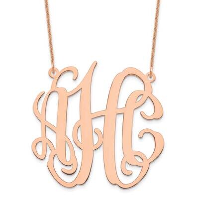 Polished Monogram Necklace 14k Rose Gold Large XNA549R, MPN: XNA549R,