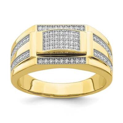 Men&#39;s CZ Diamond Signet Ring 10k Gold 10C1421, MPN: 10C1421, 883957823041