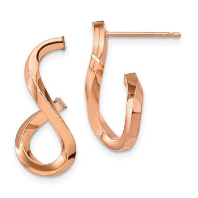 Leslie&#39;s Rose Gold Polished Twisted Post Dangle Earrings 14k Gold HB-LE2022R, MPN: LE2022R, 1911017…