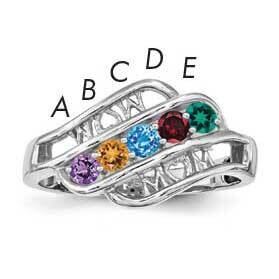 Synthetic Family Jewelry Ring Sterling Silver Rhodium-plated XMR66/5SS-5, MPN: XMR66_5W--6, 8839578…
