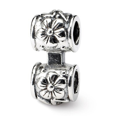 Floral Connector Bead - Sterling Silver QRS143, MPN: QRS143, 883957719825