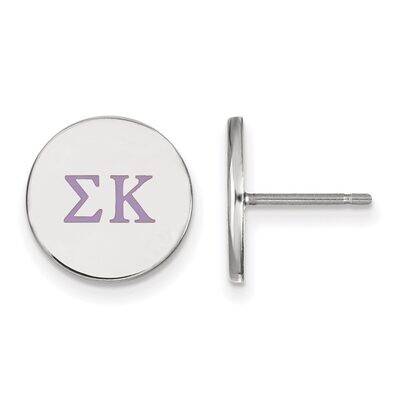 Sigma Kappa Enameled Post Earrings Sterling Silver SS032SKP, MPN: SS032SKP, 886774606460