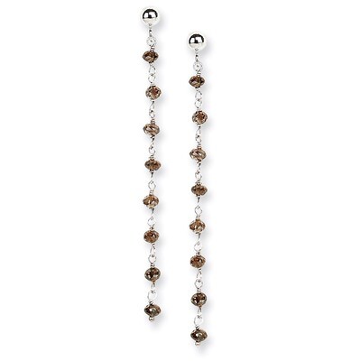 Coffee Brown Diamond Briolette Earring 14k White Gold XDB119, MPN: XDB119, 883957730370