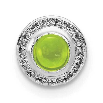 Cabochon .47 Peridot Chain Slide 14k White Gold Diamond PM4030-PE-008-WA, MPN: PM4030-PE-008-WA,