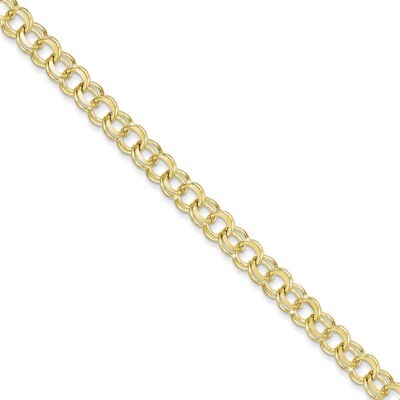 Solid Double Link Charm Bracelet 7 Inch 10k Gold 10CH6-7, MPN: 10CH6-7, 883957500386