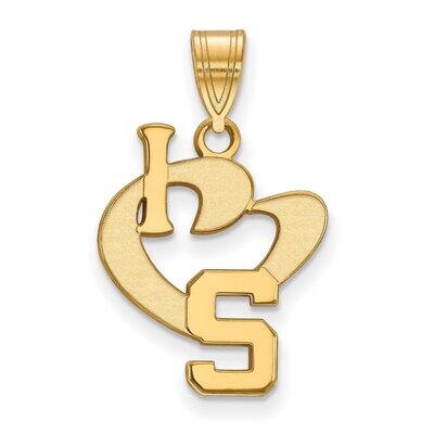 Michigan State University Large I love Logo Pendant Gold-plated Silver GP020MIS, MPN: GP020MIS, 886…