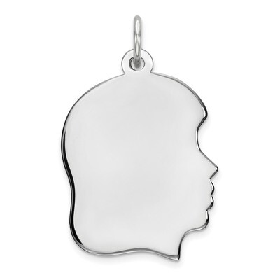 Eng Girl Disc Charm Polish on Front Back Sterling Silver Rhodium QM359/27P, MPN: QM359/27P, 8839579…