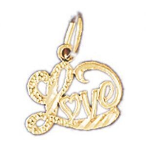 Dazzlers Jewelry Love Pendant Necklace Charm Bracelet in Yellow, White or Rose Gold 10221, MPN: DZ-…