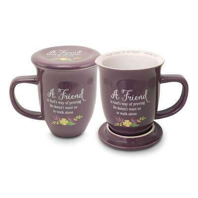 Friend Purple Floral Mug and Coaster Set Boxed GM21144, MPN: GM21144, 785525293662