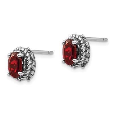 Garnet Earrings Sterling Silver QTC278, MPN: QTC278, 883957315362