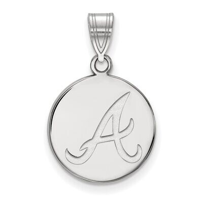 Atlanta Braves Medium Disc Pendant Sterling Silver SS014BRA, MPN: SS014BRA, 886774627113