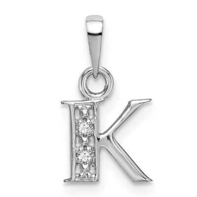 Initial K Charm 10k White Gold 10YC251K, MPN: 10YC251K,